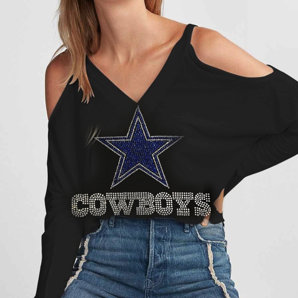 off the shoulder dallas cowboys shirt